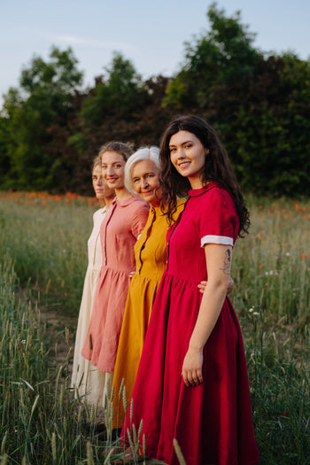 Linen Dresses With Short Sleeves For Women