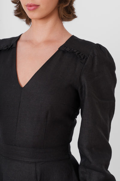 Bridget Dress, Long Sleeve,#color_black-pansy