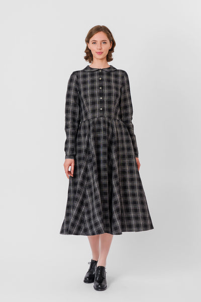 Classic Dress, Long Sleeve, Black Tartan#color_black-tartan