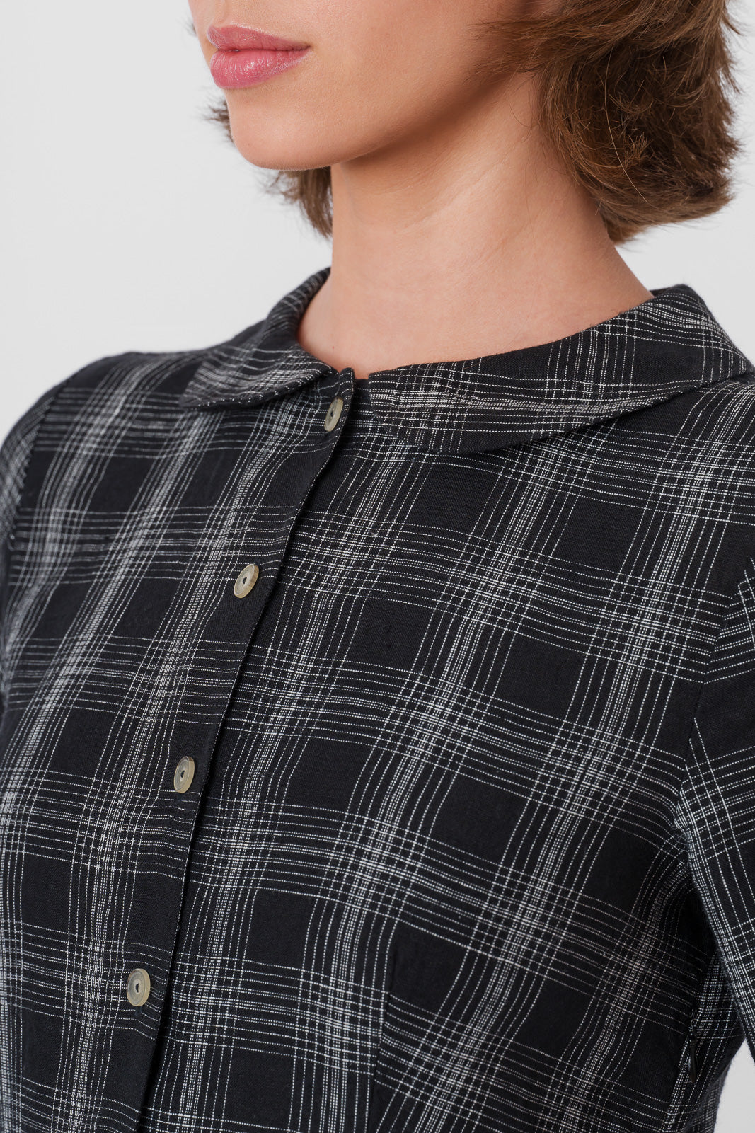 Classic Dress, Long Sleeve, Black Tartan#color_black-tartan