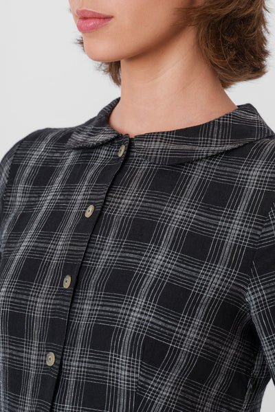Classic Dress, Long Sleeve, Black Tartan#color_black-tartan