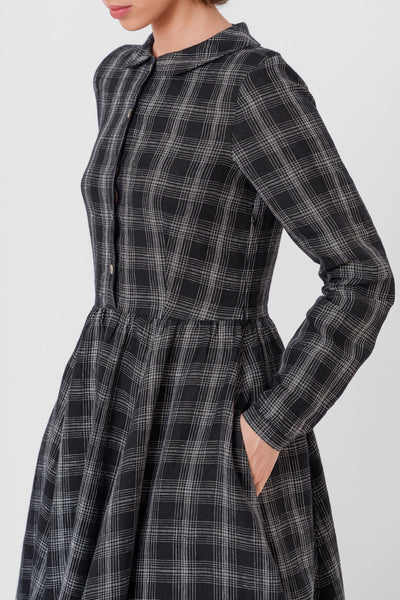 Classic Dress, Long Sleeve, Black Tartan#color_black-tartan