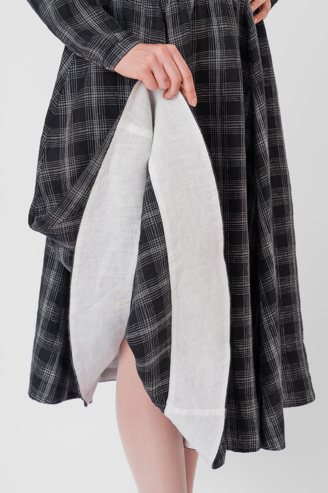 Classic Dress, Long Sleeve, Black Tartan#color_black-tartan