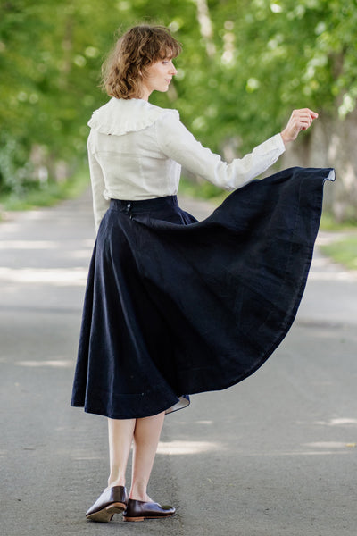 Classic Skirt, Night Navy#color_night-navy
