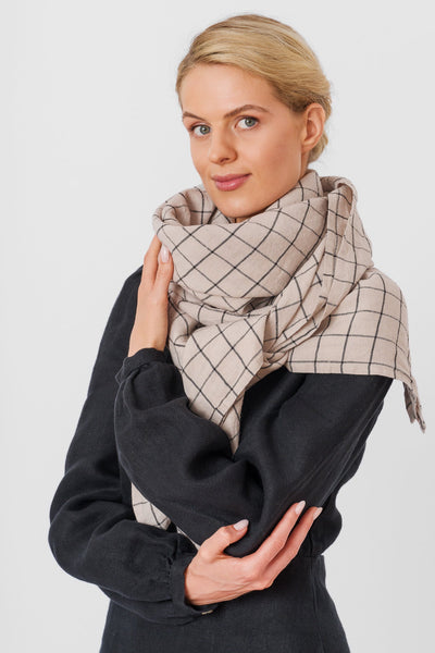 Palisandra Scarf, Latte Grid#color_latte-grid