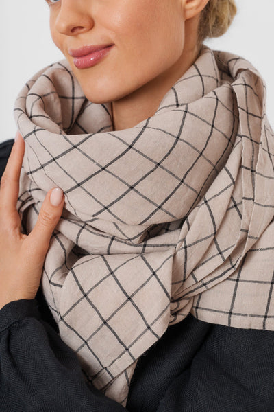 Palisandra Scarf, Latte Grid#color_latte-grid