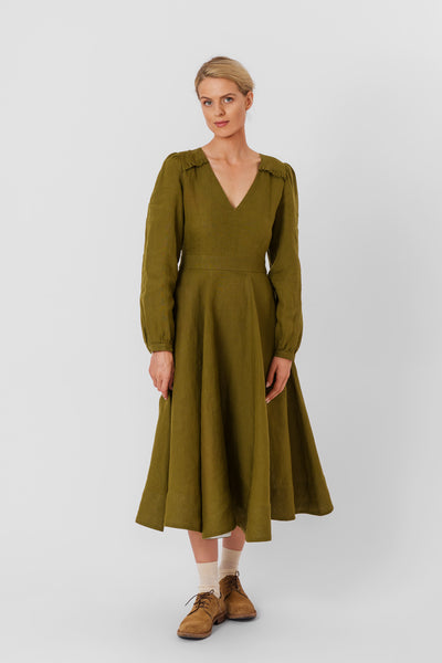 Bridget Dress, Long Sleeve,#color_rosemary-green