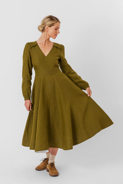 Bridget Dress, Long Sleeve,#color_rosemary-green