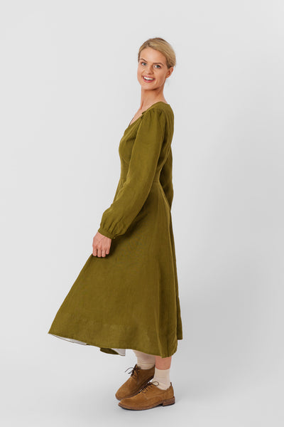 Bridget Dress, Long Sleeve,#color_rosemary-green