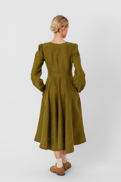 Bridget Dress, Long Sleeve,#color_rosemary-green