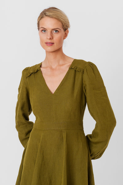 Bridget Dress, Long Sleeve,#color_rosemary-green