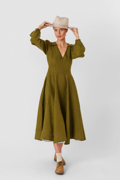 Bridget Dress, Long Sleeve,#color_rosemary-green