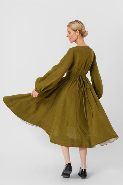 Diane Dress, Long Sleeve, Rosemary Green#color_rosemary-green
