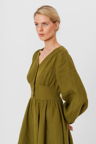 Diane Dress, Long Sleeve, Rosemary Green#color_rosemary-green