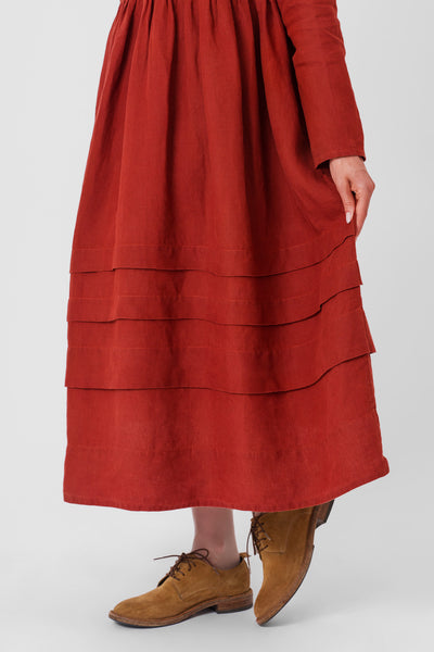 Amy Dress, Long Sleeve,#color_deep-terracotta