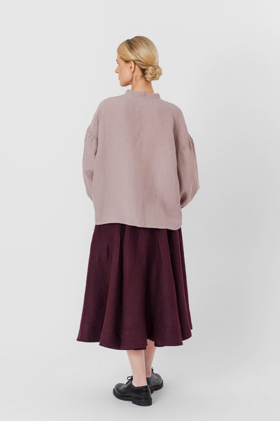 Classic Skirt, Twill Linen, Royal Grape#color_royal-grape