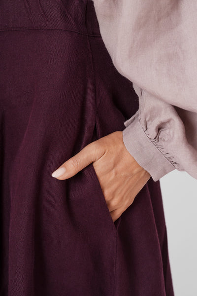 Classic Skirt, Twill Linen, Royal Grape#color_royal-grape