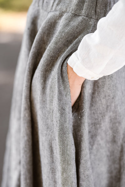 Classic Skirt, Twill Linen, Grey Moon#color_grey-moon