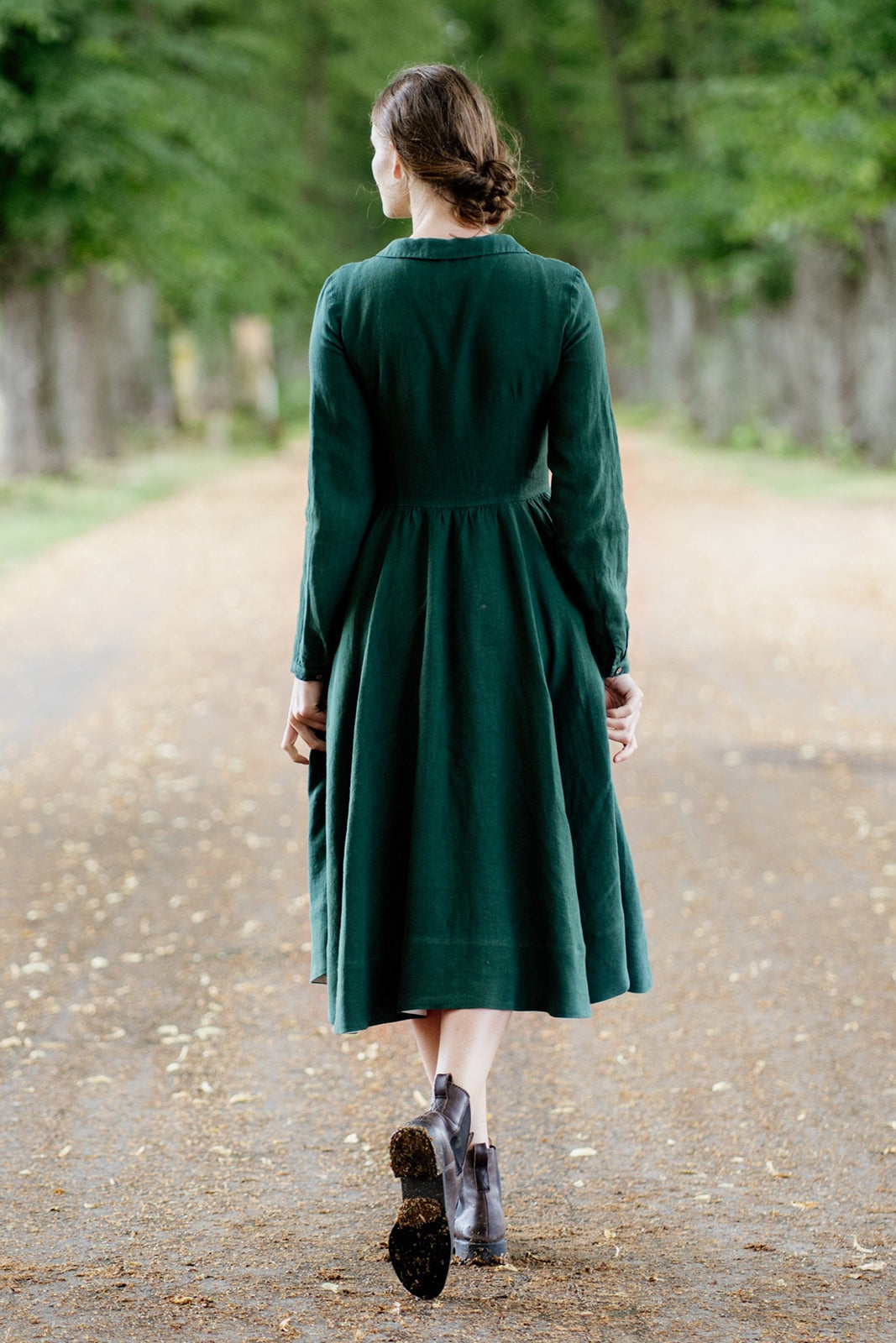 Classic Dress, Long Sleeve, Evergreen#color_evergreen