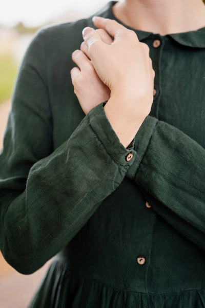 Classic Dress, Long Sleeve, Evergreen#color_evergreen