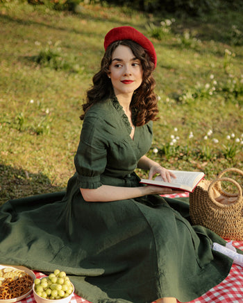 Darcy Dress, Short Sleeve, Evergreen#color_evergreen