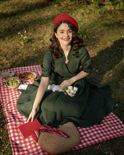 Darcy Dress, Short Sleeve, Evergreen#color_evergreen