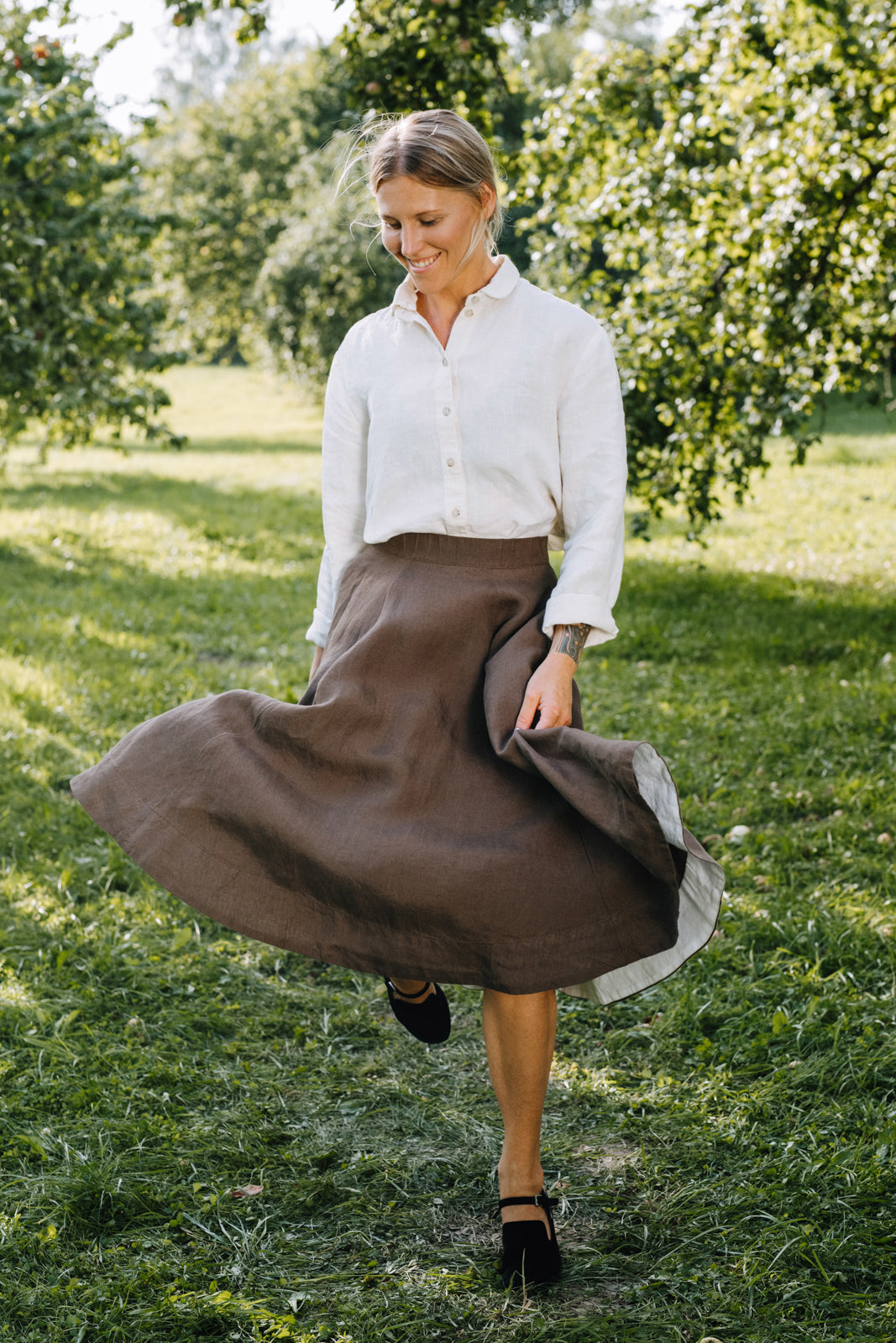 Classic Skirt, Cedar Brown#color_cedar-brown