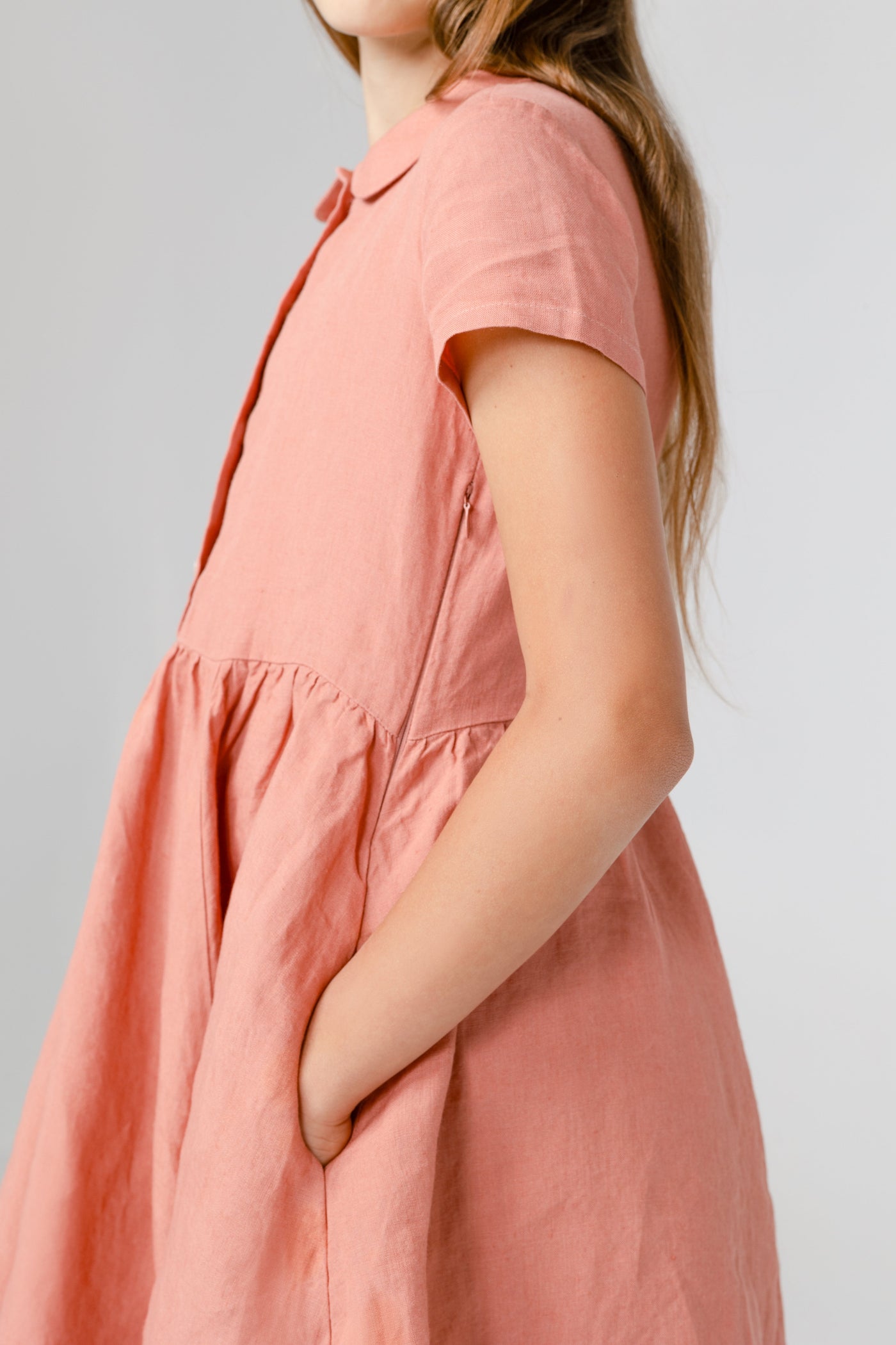 Mini Me Classic Dress, Short Sleeve, Vintage Pink#color_vintage-pink