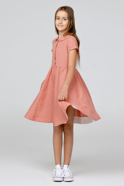 Mini Me Classic Dress, Short Sleeve, Vintage Pink#color_vintage-pink
