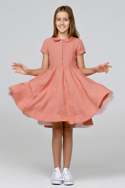 Mini Me Classic Dress, Short Sleeve, Vintage Pink#color_vintage-pink