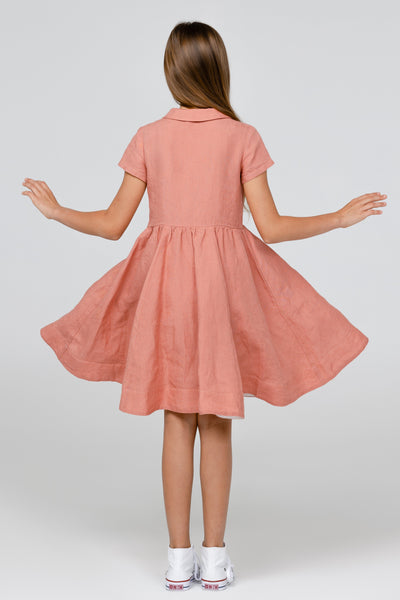 Mini Me Classic Dress, Short Sleeve, Vintage Pink#color_vintage-pink