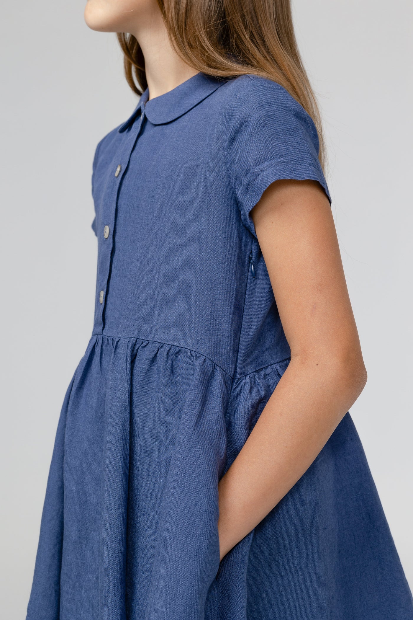 Mini Me Classic Dress, Short Sleeve, Moonlight Blue#color_moonlight-blue