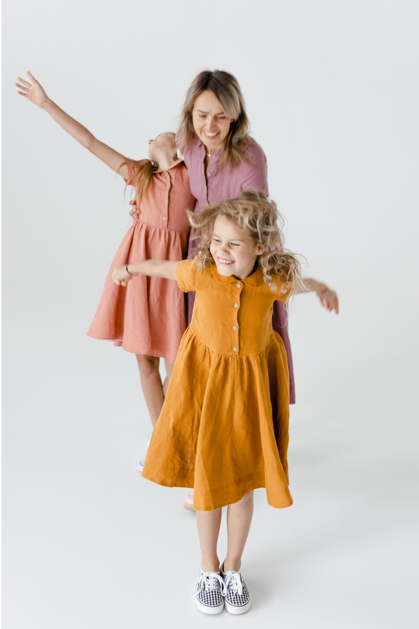 Mini Me Classic Dress, Short Sleeve, Marigold#color_marigold