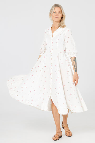Ophelia Dress, 3/4 Sleeve, Apple Blossom#color_apple-blossom