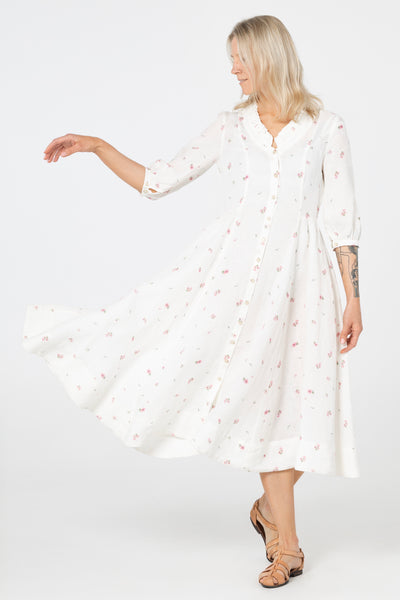 Ophelia Dress, 3/4 Sleeve, Apple Blossom#color_apple-blossom