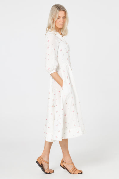 Ophelia Dress, 3/4 Sleeve, Apple Blossom#color_apple-blossom