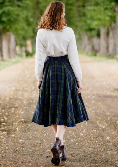 Classic Skirt, Blue Tartan#color_blue-tartan