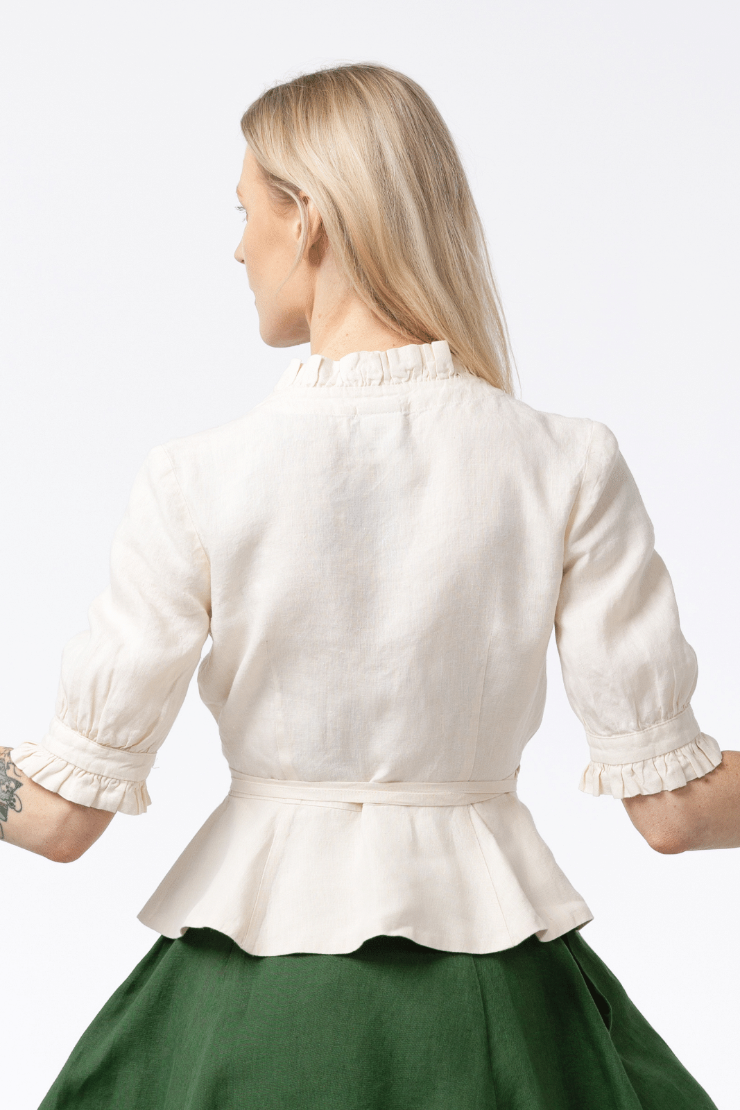 Bennet Blouse, Short Sleeve, Hemp#color_milky-white