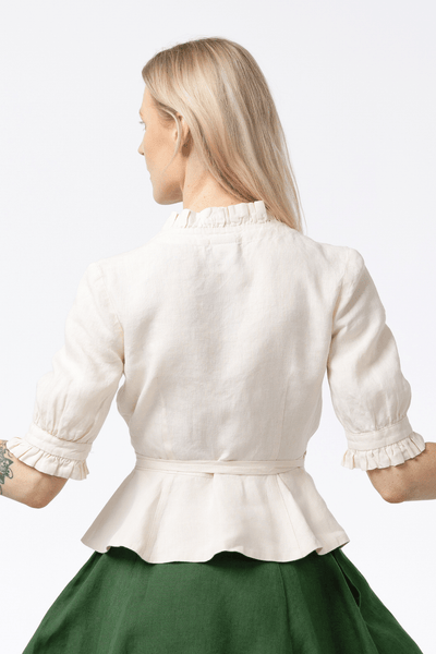 Bennet Blouse, Short Sleeve, Hemp#color_milky-white