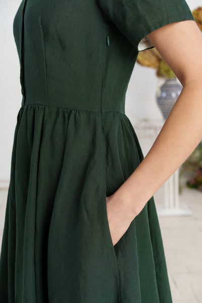 Classic Dress, Short Sleeve, Evergreen#color_evergreen