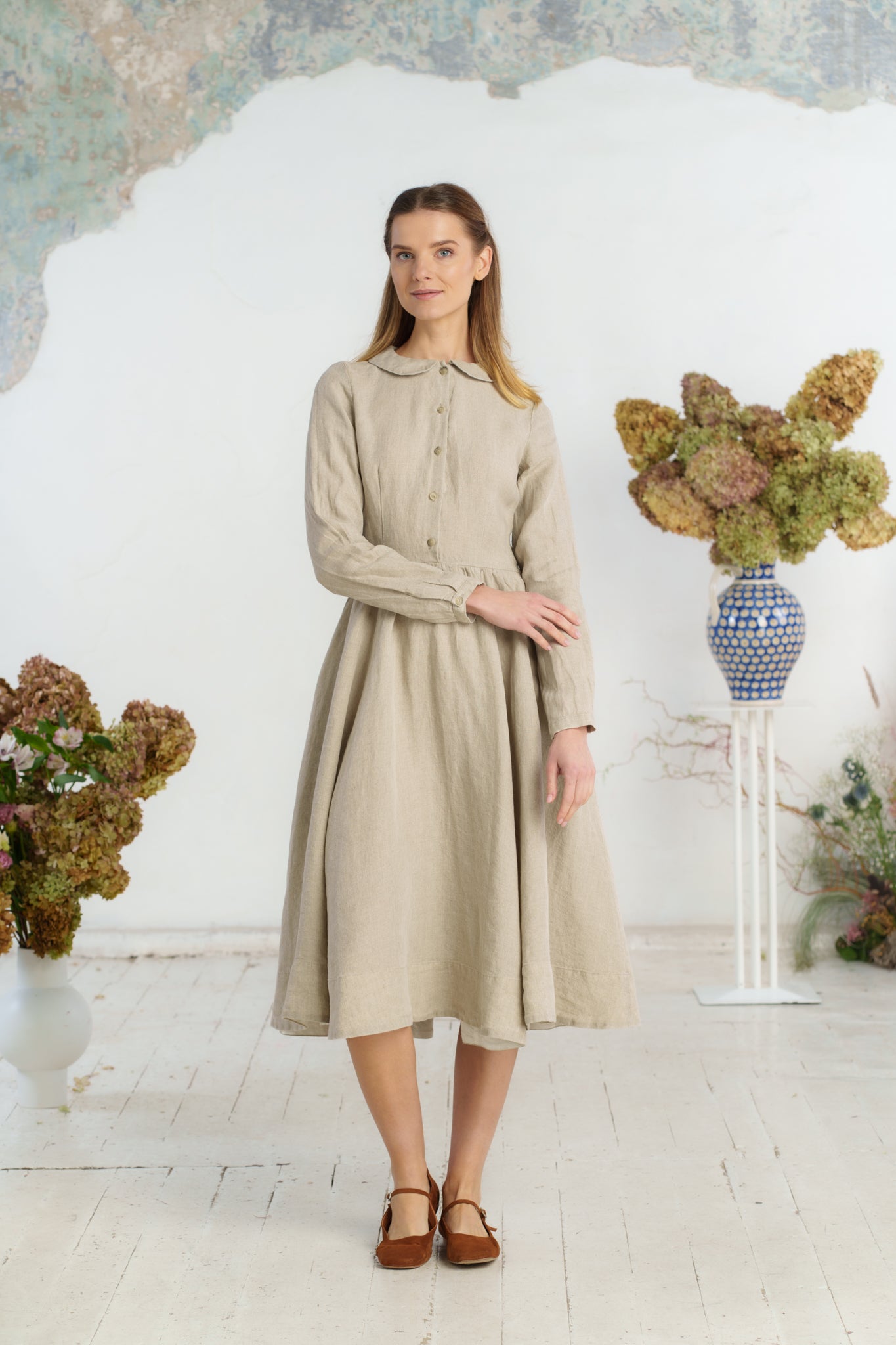 Classic Dress, Long Sleeve#color_natural-linen