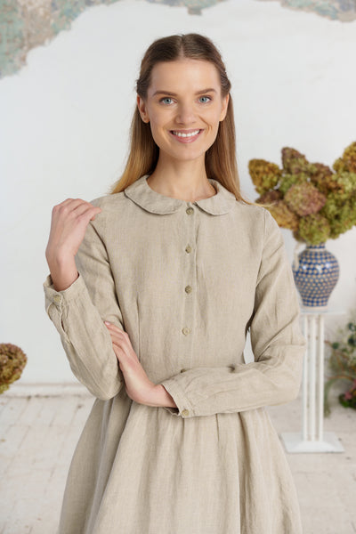Classic Dress, Long Sleeve#color_natural-linen