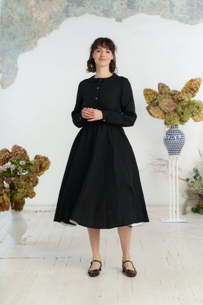 Classic Dress, Long Sleeve, Black Pansy#color_black-pansy