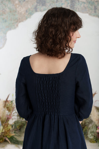 Carmen Dress, 3/4 Sleeve, Night Navy
#color_night-navy