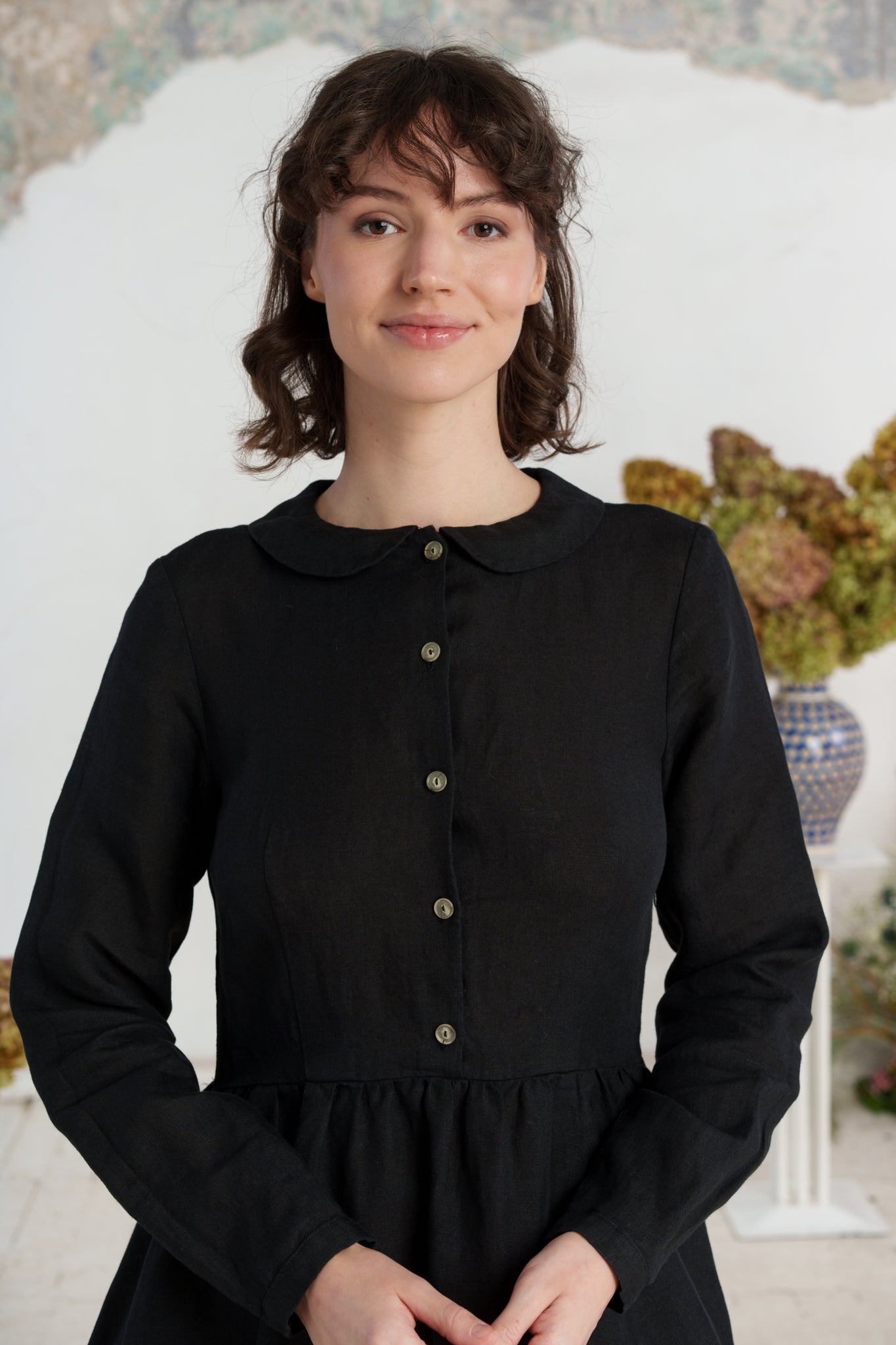 Classic Dress, Long Sleeve, Black Pansy#color_black-pansy