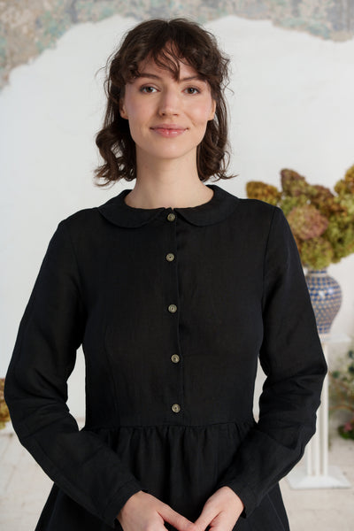Classic Dress, Long Sleeve, Black Pansy#color_black-pansy