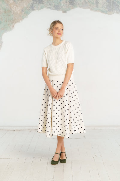 Elaine Top, Short Sleeve, White Magnolia #color_white-magnolia
