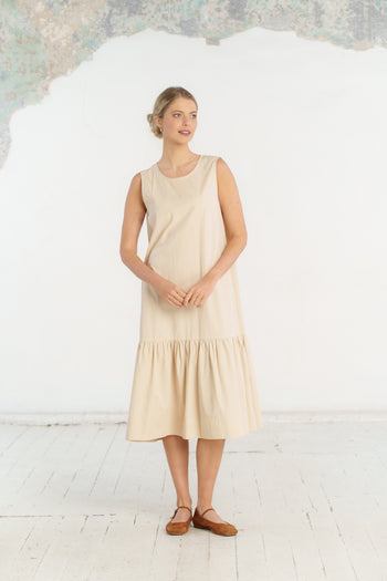 Tulip Petticoat, Sleeveless, Beige#color_beige