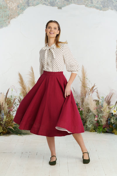 Classic Skirt, Marsala Red
#color_marsala-red