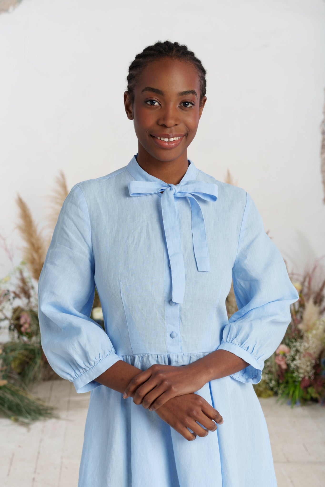 Jasmine Dress, 3/4 Sleeve, Skye Blue
#color_skye-blue